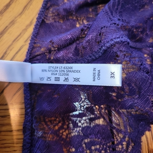NWOT Zenana Outfitters Purple Lace Bralette Sz 3X - Picture 4 of 4